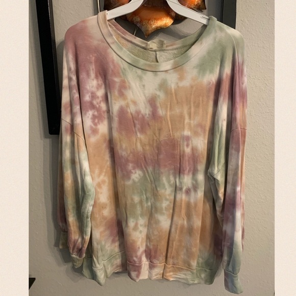 Mauve/sage Super Soft Fleece Sweatshirt - Picture 8 of 15